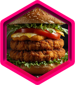 machine breaded burger
