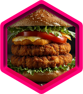 machine breaded burger