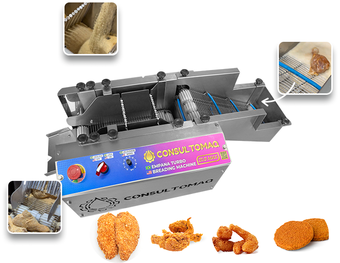 breading machine for chicken, meat, vegetables